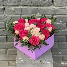 Цветочная композиция из Розы в коробке в Новозавидовский