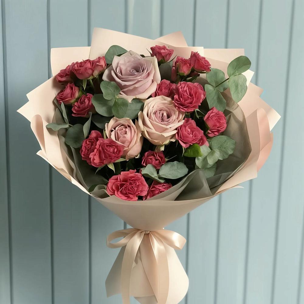 Букет цветов из: Гвоздики и Розы в Новозавидовский