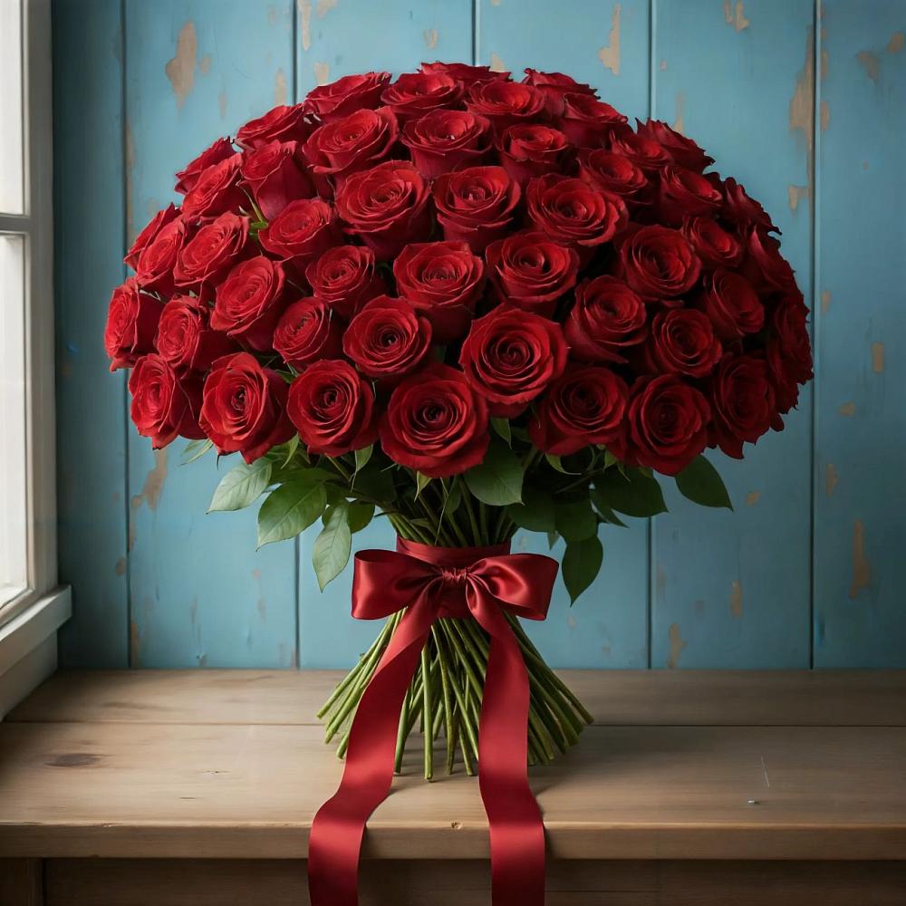 Букет Красные розы Блэк Меджик в Новозавидовский