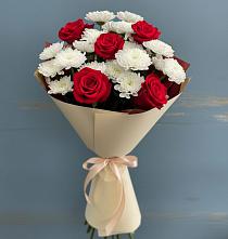 Букет цветов из:  Розы и Хризантемы #REPLACE_PRED# Новозавидовский