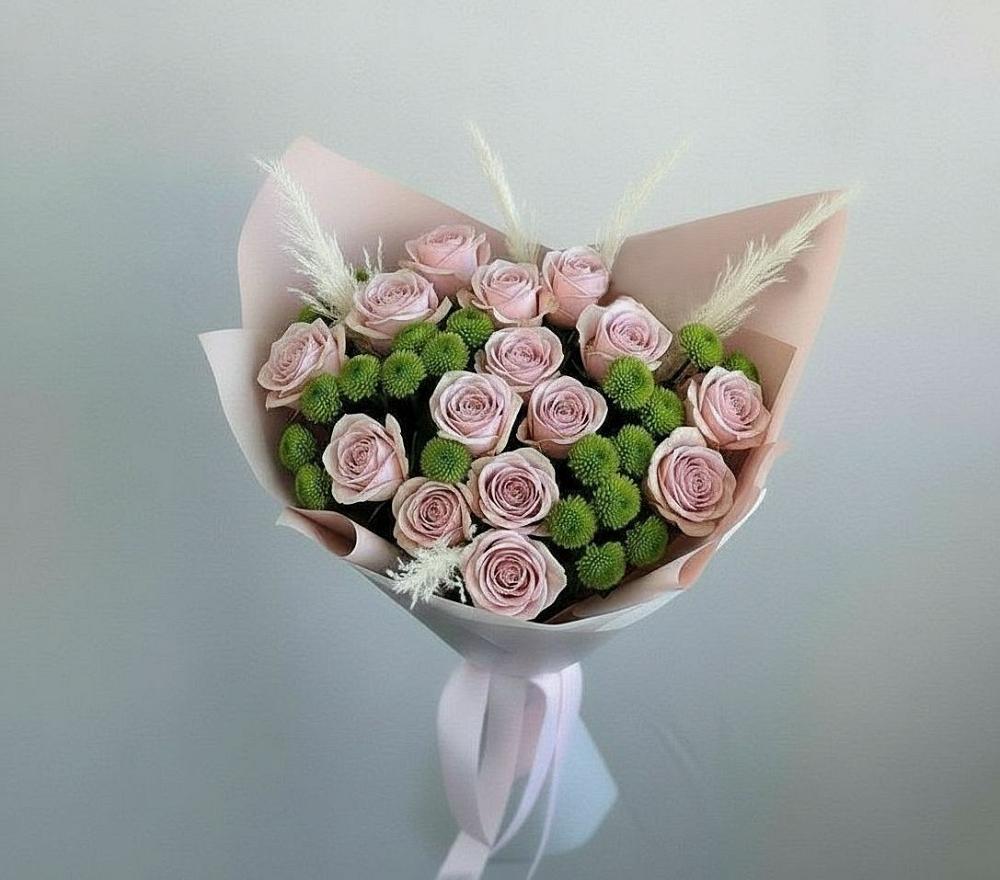 Букет цветов из: Розы и Хризантемы в Новозавидовский