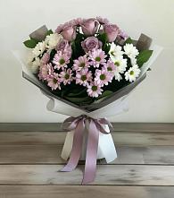 Букет цветов из:  Хризантемы и Розы в Новозавидовский