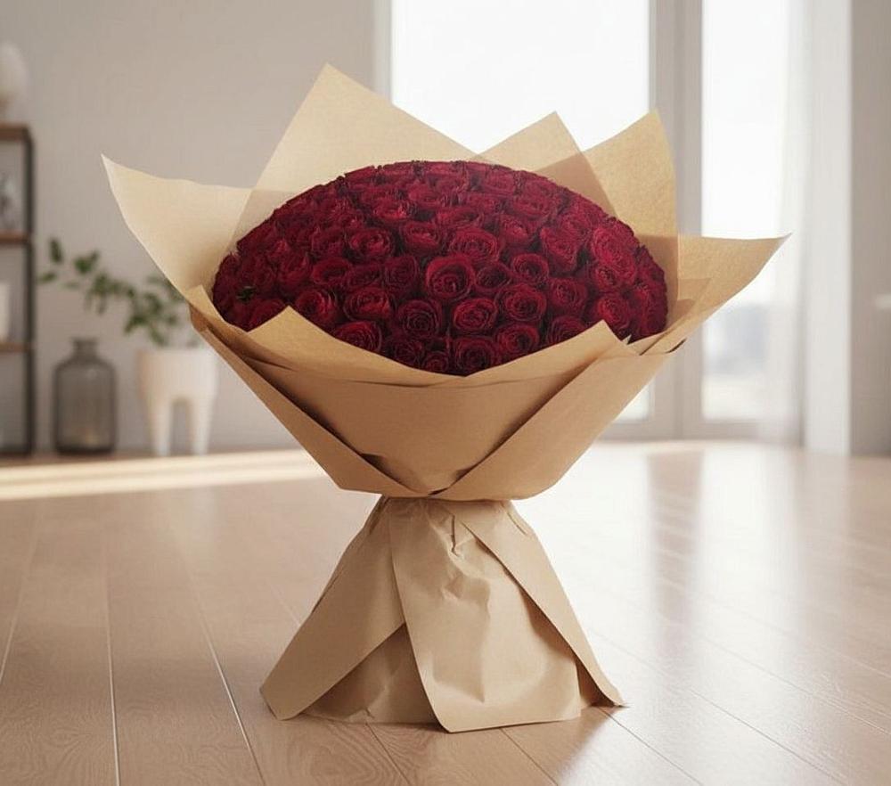 Букет 101 Красная роза в Новозавидовский