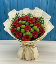 Букет цветов из:  Розы и Хризантемы в Новозавидовский