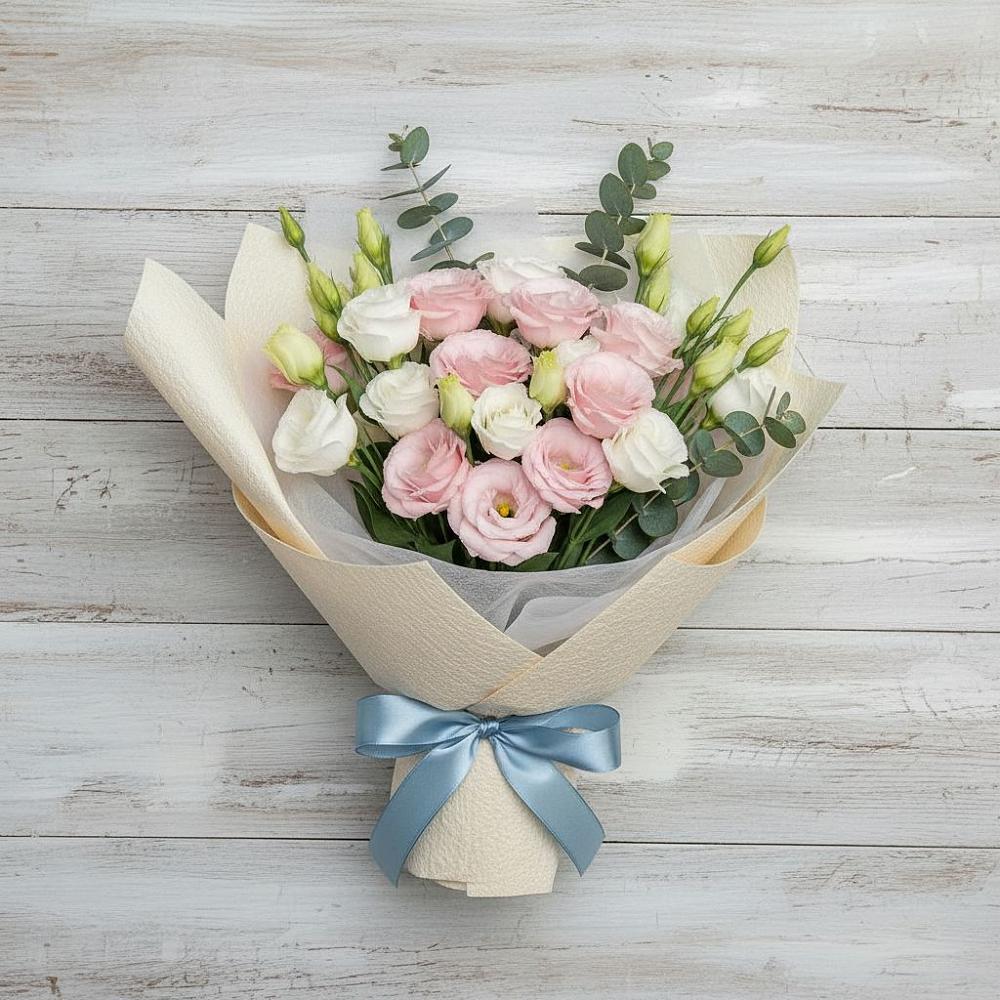 Букет цветов из: Лизиантусы в Новозавидовский